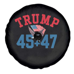 Trump 2024 Spare Tire Cover Patriotic 45 47 He Won American Flag Eagle TS02 Print Your Wear