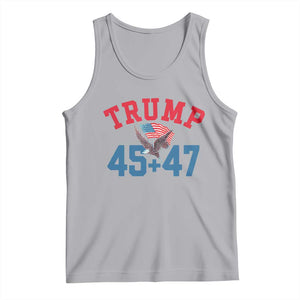 Trump 2024 Tank Top Patriotic 45 47 He Won American Flag Eagle TS02 Athletic Heather Print Your Wear