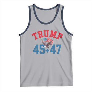 Trump 2024 Tank Top Patriotic 45 47 He Won American Flag Eagle TS02 Athletic Heather Navy Print Your Wear