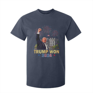 Trump 2024 T Shirt For Kid He Won 47th President Of White House TS02 Navy Print Your Wear