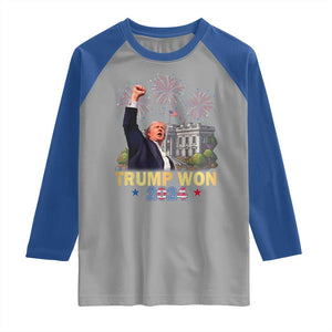 Trump 2024 Raglan Shirt He Won 47th President Of White House TS02 Sport Gray Royal Print Your Wear