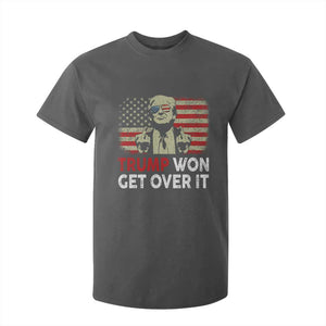 Trump 2024 T Shirt For Kid He Won Get Over It Patriotic Vintage American Flag TS02 Dark Heather Print Your Wear