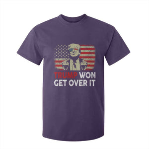 Trump 2024 T Shirt For Kid He Won Get Over It Patriotic Vintage American Flag TS02 Purple Print Your Wear