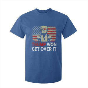 Trump 2024 T Shirt For Kid He Won Get Over It Patriotic Vintage American Flag TS02 Royal Blue Print Your Wear