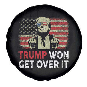 Trump 2024 Spare Tire Cover He Won Get Over It Patriotic Vintage American Flag TS02 Print Your Wear