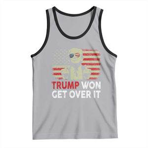 Trump 2024 Tank Top He Won Get Over It Patriotic Vintage American Flag TS02 Athletic Heather Black Print Your Wear