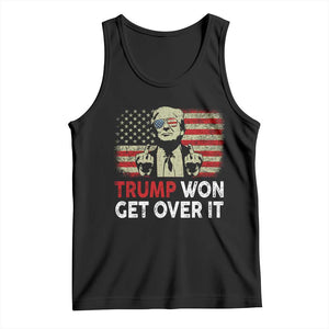 Trump 2024 Tank Top He Won Get Over It Patriotic Vintage American Flag TS02 Black Print Your Wear