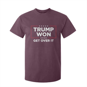 Trump 2024 T Shirt For Kid 47th President He Won Get Over It TS02 Maroon Print Your Wear