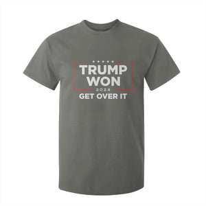 Trump 2024 T Shirt For Kid 47th President He Won Get Over It TS02 Military Green Print Your Wear