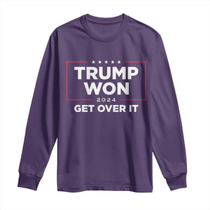 Trump 2024 Long Sleeve Shirt 47th President He Won Get Over It TS02 Purple Print Your Wear