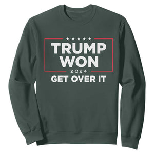 Trump 2024 Sweatshirt 47th President He Won Get Over It TS02 Dark Forest Green Print Your Wear