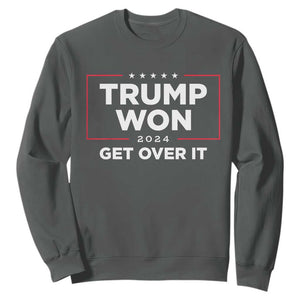 Trump 2024 Sweatshirt 47th President He Won Get Over It TS02 Dark Heather Print Your Wear