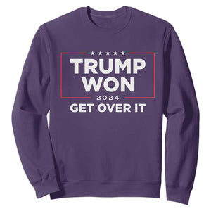 Trump 2024 Sweatshirt 47th President He Won Get Over It TS02 Purple Print Your Wear