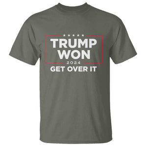 Trump 2024 T Shirt 47th President He Won Get Over It TS02 Military Green Print Your Wear