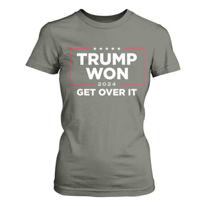 Trump 2024 T Shirt For Women 47th President He Won Get Over It TS02 Military Green Print Your Wear