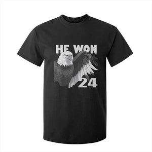 Trump 2024 T Shirt For Kid He Won 47th President American Eagle TS02 Black Print Your Wear