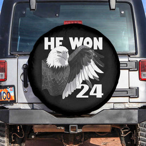 Trump 2024 Spare Tire Cover He Won 47th President American Eagle TS02 No hole Black Print Your Wear