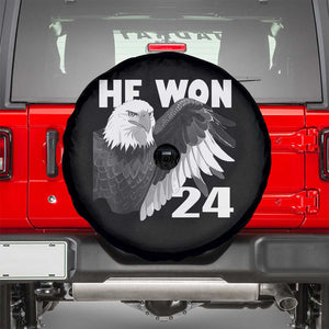 Trump 2024 Spare Tire Cover He Won 47th President American Eagle TS02 Black Print Your Wear