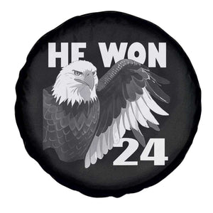 Trump 2024 Spare Tire Cover He Won 47th President American Eagle TS02 Print Your Wear