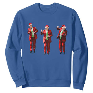 Funny Trump Dance Christmas Sweatshirt Santa Claus 2024 Xmas Pajamas Holiday TS02 Royal Blue Print Your Wear