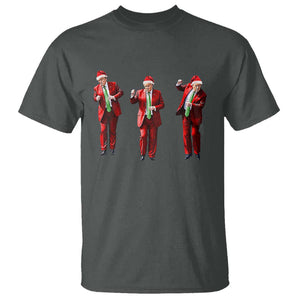 Funny Trump Dance Christmas T Shirt Santa Claus 2024 Xmas Pajamas Holiday TS02 Dark Heather Print Your Wear