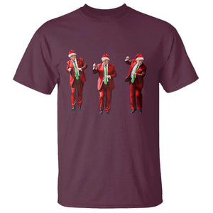 Funny Trump Dance Christmas T Shirt Santa Claus 2024 Xmas Pajamas Holiday TS02 Maroon Print Your Wear