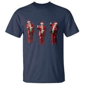 Funny Trump Dance Christmas T Shirt Santa Claus 2024 Xmas Pajamas Holiday TS02 Navy Print Your Wear