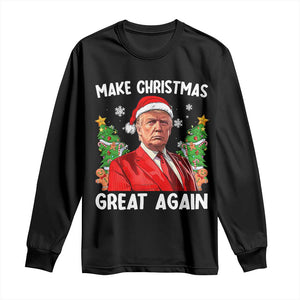 Funny Santa Trump 2024 Long Sleeve Shirt Make Christmas Great Again TS02 Black Print Your Wear