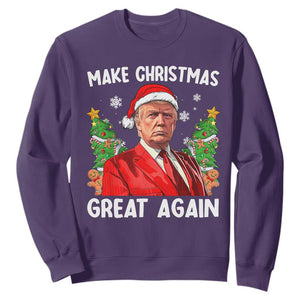 Funny Santa Trump 2024 Sweatshirt Make Christmas Great Again TS02 Purple Print Your Wear