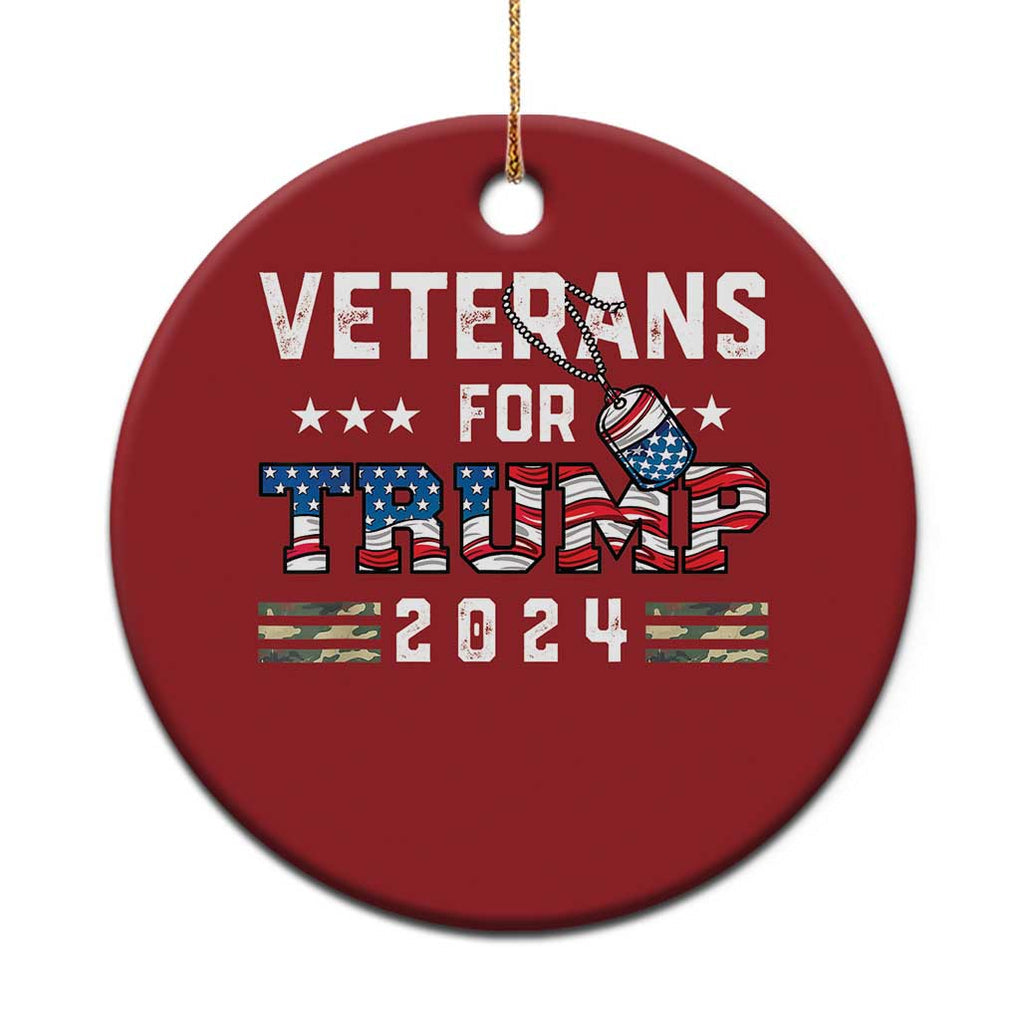 Veterans For Trump 2024 Christmas Ornament Patriotic Military Dog Tags American Flag TS02 Print Your Wear