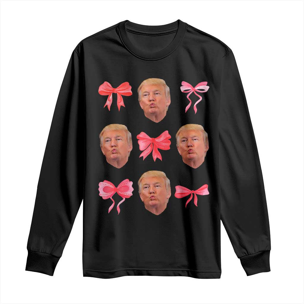 Trump Girl 2024 Long Sleeve Shirt 47th President Pink Coquette Bow Girly Y2K TS02 Black Print Your Wear