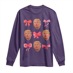 Trump Girl 2024 Long Sleeve Shirt 47th President Pink Coquette Bow Girly Y2K TS02 Purple Print Your Wear