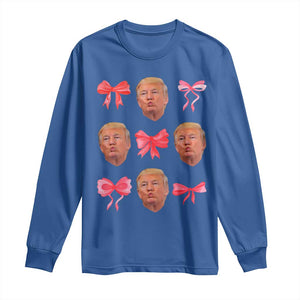 Trump Girl 2024 Long Sleeve Shirt 47th President Pink Coquette Bow Girly Y2K TS02 Royal Blue Print Your Wear