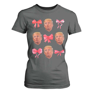 Trump Girl 2024 T Shirt For Women 47th President Pink Coquette Bow Girly Y2K TS02 Dark Heather Print Your Wear