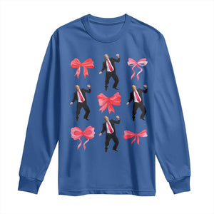 Trump Girl 2024 Long Sleeve Shirt 47th President Dancing Pink Coquette Bow Girly Y2K TS02 Royal Blue Print Your Wear