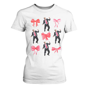 Trump Girl 2024 T Shirt For Women 47th President Dancing Pink Coquette Bow Girly Y2K TS02 White Print Your Wear