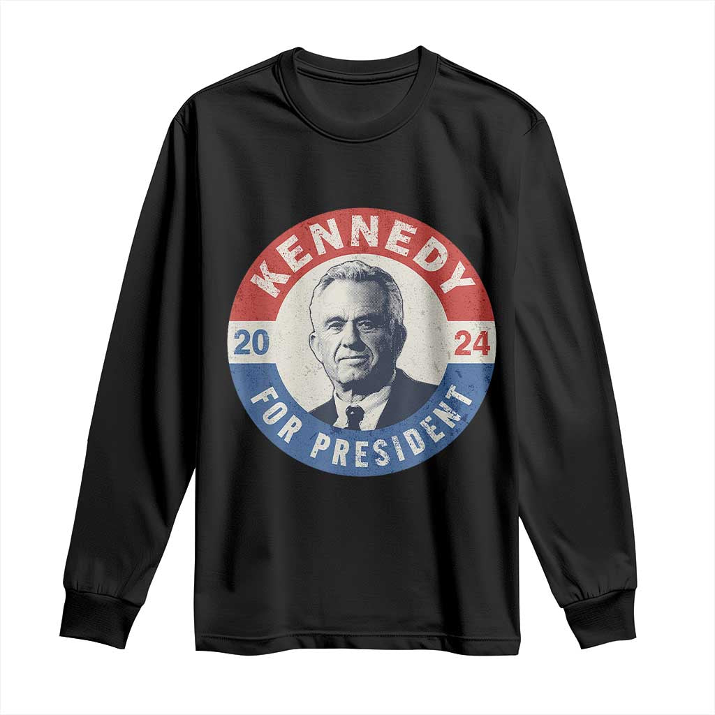 RFK Jr Kennedy 2024 Long Sleeve Shirt For President Vintage Button TS02 Black Print Your Wear