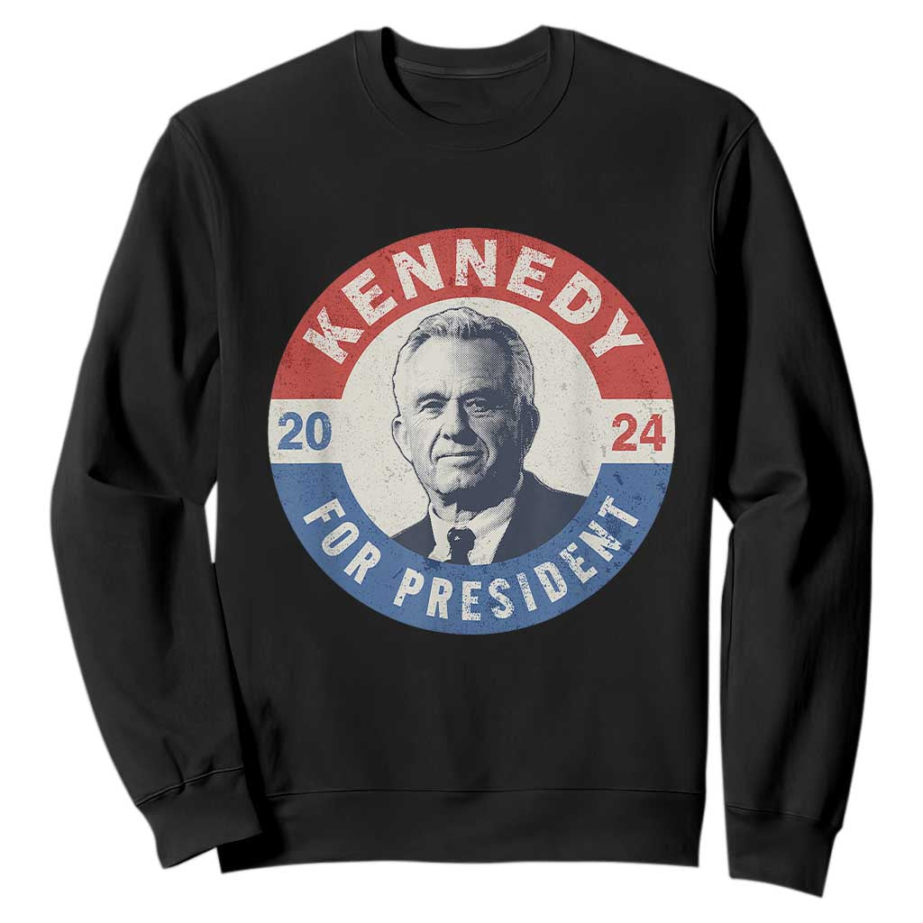 RFK Jr Kennedy 2024 Sweatshirt For President Vintage Button TS02 Black Print Your Wear