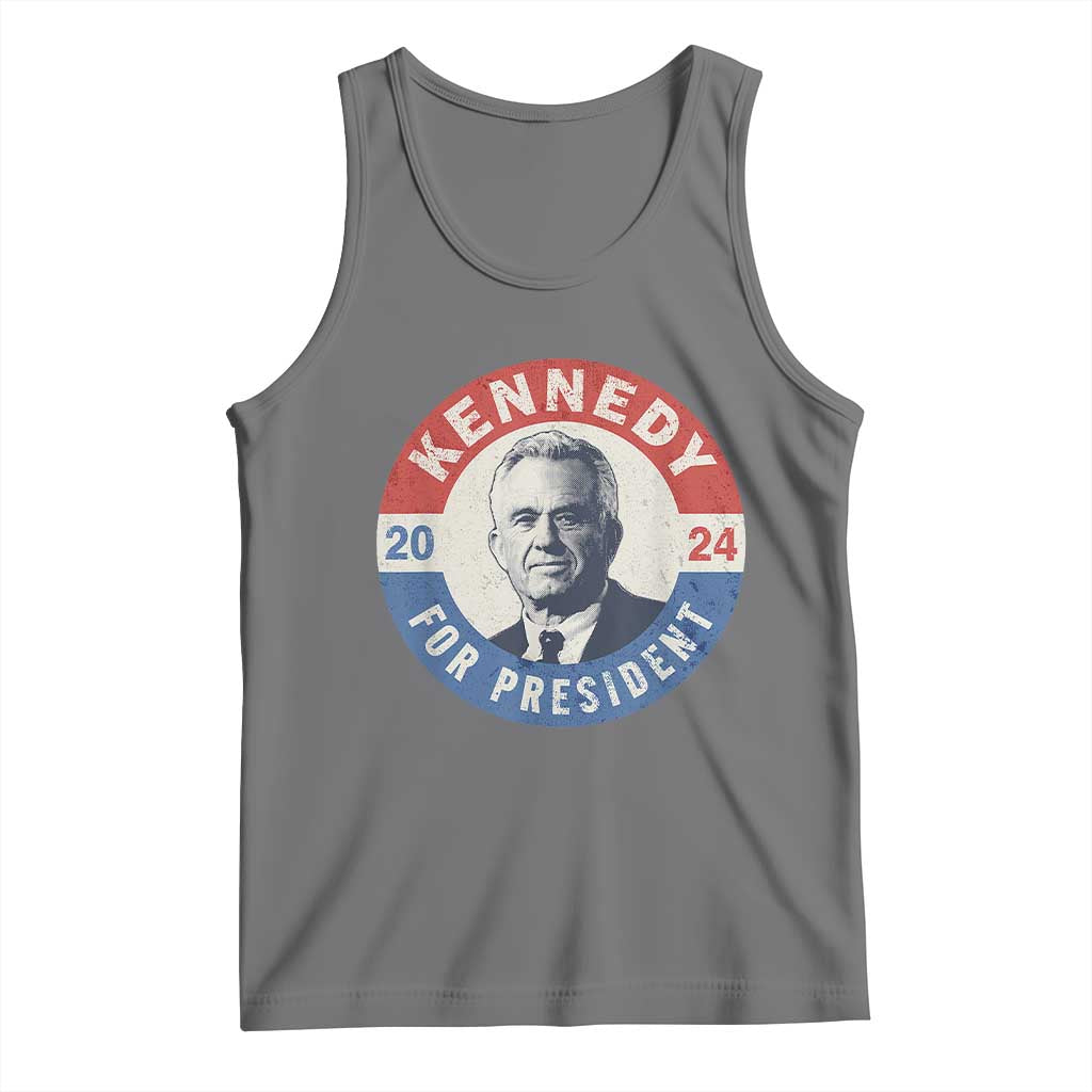RFK Jr Kennedy 2024 Tank Top For President Vintage Button TS02 Black Heather Print Your Wear