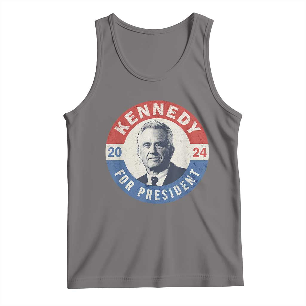 RFK Jr Kennedy 2024 Tank Top For President Vintage Button TS02 Deep Heather Print Your Wear