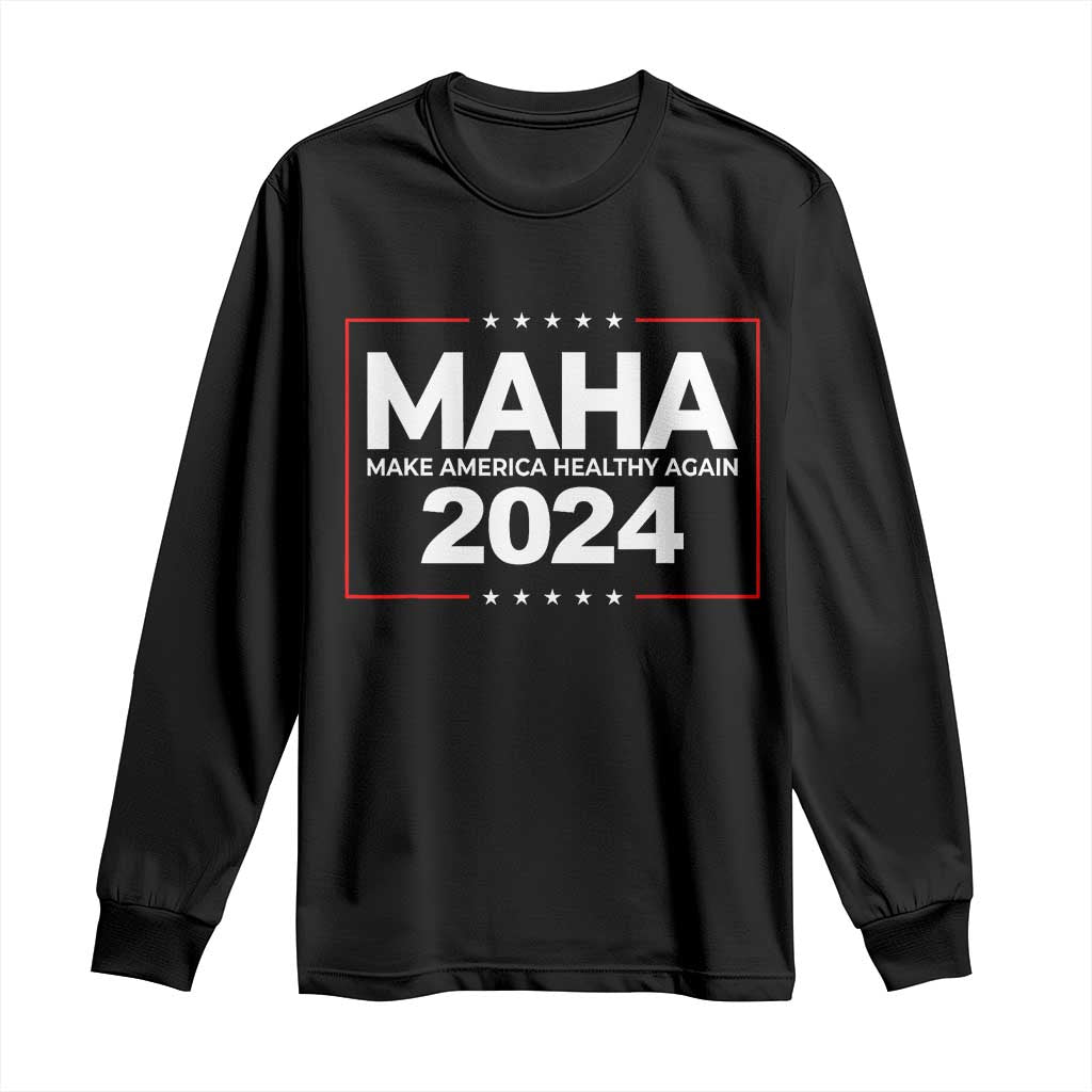 RFK Jr Kennedy 2024 Long Sleeve Shirt MAHA Make America Healthy Again TS02 Black Print Your Wear