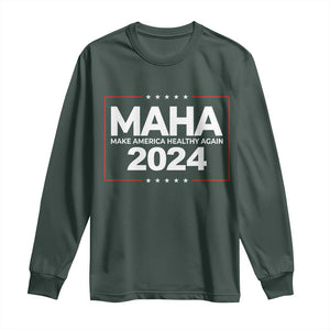 RFK Jr Kennedy 2024 Long Sleeve Shirt MAHA Make America Healthy Again TS02 Dark Forest Green Print Your Wear