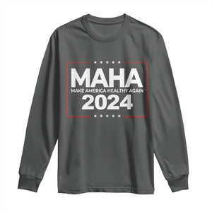 RFK Jr Kennedy 2024 Long Sleeve Shirt MAHA Make America Healthy Again TS02 Dark Heather Print Your Wear