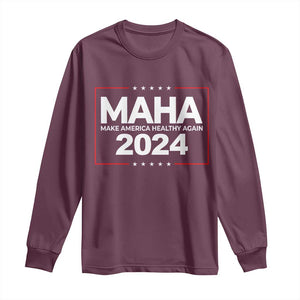 RFK Jr Kennedy 2024 Long Sleeve Shirt MAHA Make America Healthy Again TS02 Maroon Print Your Wear