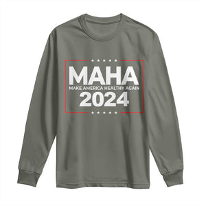 RFK Jr Kennedy 2024 Long Sleeve Shirt MAHA Make America Healthy Again TS02 Military Green Print Your Wear