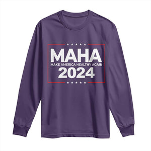 RFK Jr Kennedy 2024 Long Sleeve Shirt MAHA Make America Healthy Again TS02 Purple Print Your Wear