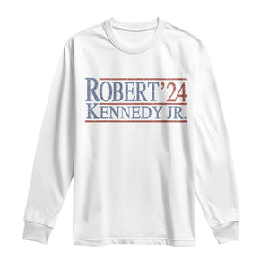 RFK Jr Kennedy 2024 Long Sleeve Shirt Distressed Robert Kennedy Jr. 24 TS02 White Print Your Wear