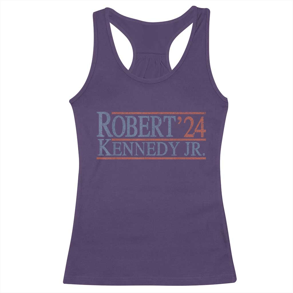 RFK Jr Kennedy 2024 Racerback Tank Top Distressed Robert Kennedy Jr. 24 TS02 Purple Print Your Wear