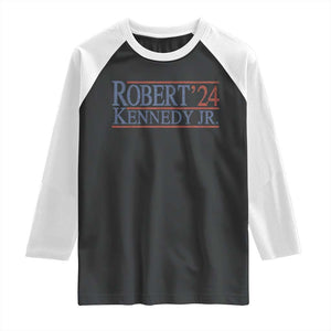 RFK Jr Kennedy 2024 Raglan Shirt Distressed Robert Kennedy Jr. 24 TS02 Black White Print Your Wear