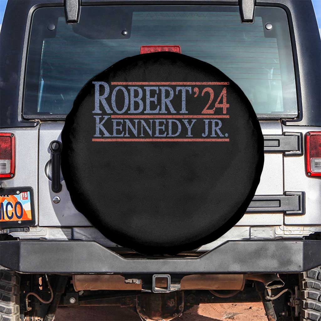 RFK Jr Kennedy 2024 Spare Tire Cover Distressed Robert Kennedy Jr. 24 TS02 No hole Black Print Your Wear